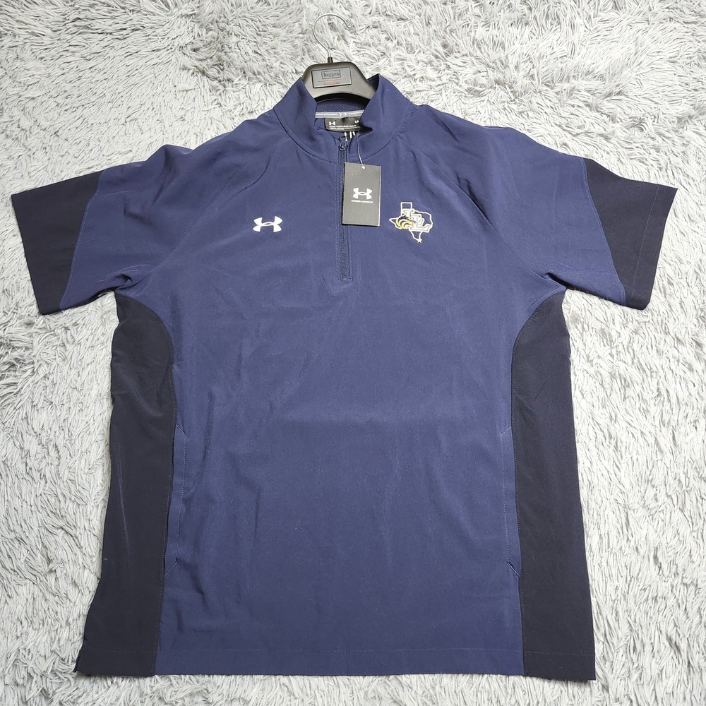 Under Armour Navy 1/4 Zip Pullover‎ Frisco Liberty Redhawks Texas Logo Large NWT